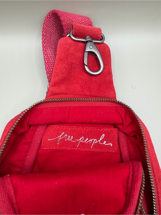 Free People Handbags - Free People Red Suede Sling Backpack Crossbody Bag